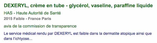 Interêt clinique faible de la crème hydratante Dexeryl pour le CHU de Rouen